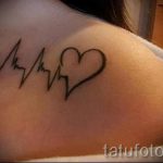 pulse with a heart tattoo - an example of the finished tattoo 2