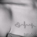 pulse with a heart tattoo - an example of the finished tattoo 3