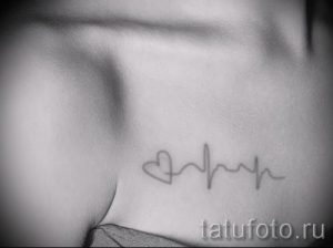 pulse with a heart tattoo - an example of the finished tattoo 3