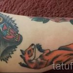 renard de tatouage et un loup - une photo de tatouage fraîche sur 03052016 2