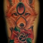 renard tatouage sur sa jambe - une photo de tatouage fraîche sur 03052016 1