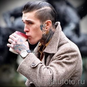 tatouages pour les gars sur le cou - un exemple de photo 2