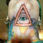 tattoo eye in the triangle on the neck - a photo of the finished tattoo 13052016 1