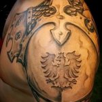 tattoo on shoulder men's leather armor Photo - example of the finished tattoo on 16052016 2