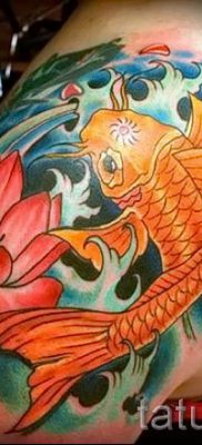 the value of fish and lotus tattoo — Photo example 1