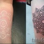 белая мандала тату - фото пример готовой татуировки от 01052016 1