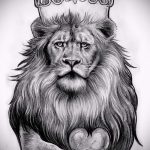 лев с короной тату эскиз - рисунок для татуировки от 15052016 1