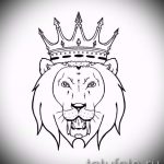 лев с короной тату эскиз - рисунок для татуировки от 15052016 10
