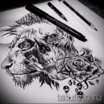 лев с короной тату эскиз - рисунок для татуировки от 15052016 12
