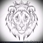 лев с короной тату эскиз - рисунок для татуировки от 15052016 13