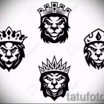 лев с короной тату эскиз - рисунок для татуировки от 15052016 15