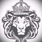 лев с короной тату эскиз - рисунок для татуировки от 15052016 19