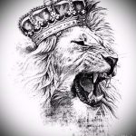лев с короной тату эскиз - рисунок для татуировки от 15052016 2