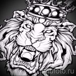 лев с короной тату эскиз - рисунок для татуировки от 15052016 21