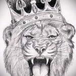 лев с короной тату эскиз - рисунок для татуировки от 15052016 3