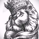 лев с короной тату эскиз - рисунок для татуировки от 15052016 4