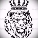 лев с короной тату эскиз - рисунок для татуировки от 15052016 8