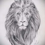 лев с короной тату эскиз - рисунок для татуировки от 15052016 9