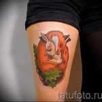 лиса на ляшке тату - фото классной татуировки от 03052016 5