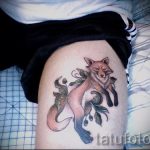 лиса на ляшке тату - фото классной татуировки от 03052016 8