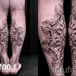 мандала на ноге тату - фото пример готовой татуировки от 01052016 29