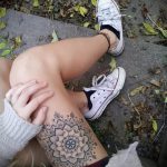 мандала на ноге тату - фото пример готовой татуировки от 01052016 34