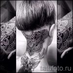 мандала на шее тату - фото пример готовой татуировки от 01052016 29