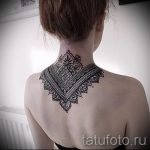 мандала на шее тату - фото пример готовой татуировки от 01052016 3