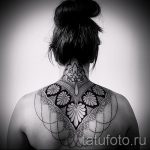 мандала на шее тату - фото пример готовой татуировки от 01052016 30