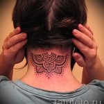мандала на шее тату - фото пример готовой татуировки от 01052016 6
