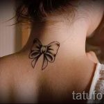 тату бантик на шее - фото пример готовой татуировки 02052016 2