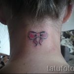 тату бантик на шее - фото пример готовой татуировки 02052016 6