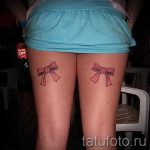 тату бантики на ляшках - фото пример готовой татуировки 02052016 12
