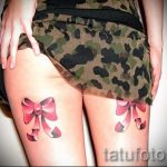 тату бантики на ляшках - фото пример готовой татуировки 02052016 14