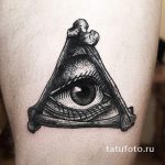 тату глаз в треугольнике из костей - фото готовой татуировки от 13052016 1