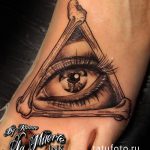 тату глаз в треугольнике из костей - фото готовой татуировки от 13052016 2