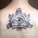 тату глаз в треугольнике из костей - фото готовой татуировки от 13052016 3