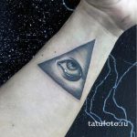 тату глаз в треугольнике на запястье - фото готовой татуировки от 13052016 4