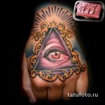 тату глаз в треугольнике на руке - фото готовой татуировки от 13052016 6