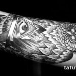 тату глаз в треугольнике с крыльями - фото готовой татуировки от 13052016 6