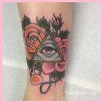 тату глаз в треугольнике с розами - фото готовой татуировки от 13052016 4