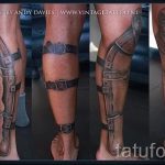 тату доспехи на ногу - пример готовой татуировки от 16052016 3