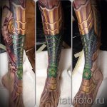 тату доспехи на ногу - пример готовой татуировки от 16052016 5
