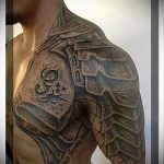тату доспехи на плече фото - пример готовой татуировки от 16052016 1