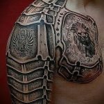 тату доспехи на плече фото - пример готовой татуировки от 16052016 10