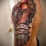 тату доспехи на плече фото - пример готовой татуировки от 16052016 18