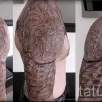 тату доспехи на плече фото - пример готовой татуировки от 16052016 2