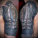 тату доспехи на плече фото - пример готовой татуировки от 16052016 5