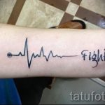 тату линия пульса - пример готовой татуировки 2