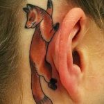 тату лиса за ухом - фото классной татуировки от 03052016 1